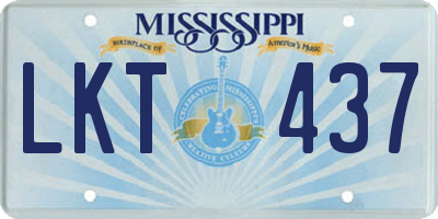 MS license plate LKT437