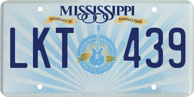 MS license plate LKT439