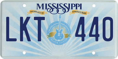 MS license plate LKT440