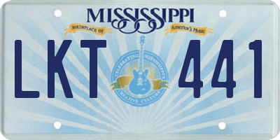 MS license plate LKT441