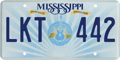 MS license plate LKT442
