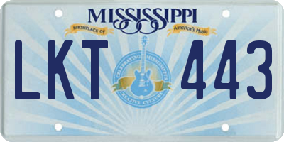 MS license plate LKT443