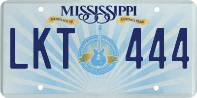 MS license plate LKT444