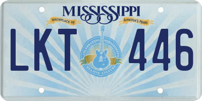 MS license plate LKT446