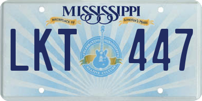 MS license plate LKT447