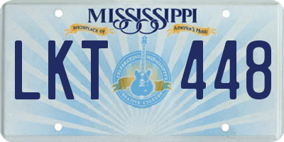 MS license plate LKT448