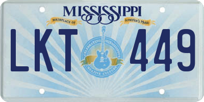 MS license plate LKT449