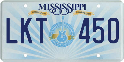 MS license plate LKT450