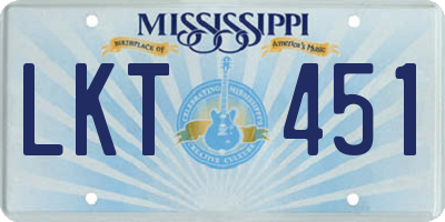 MS license plate LKT451