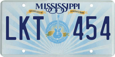 MS license plate LKT454