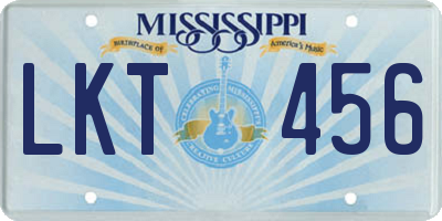 MS license plate LKT456