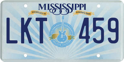 MS license plate LKT459