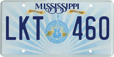 MS license plate LKT460