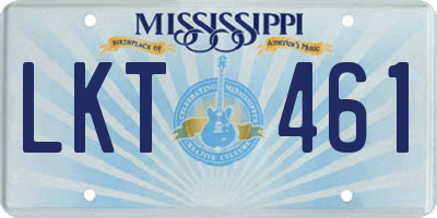 MS license plate LKT461