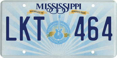 MS license plate LKT464