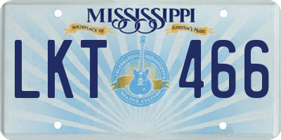 MS license plate LKT466