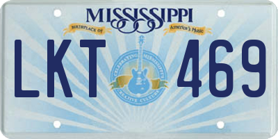 MS license plate LKT469
