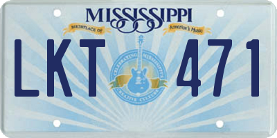 MS license plate LKT471