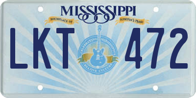 MS license plate LKT472