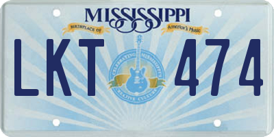 MS license plate LKT474