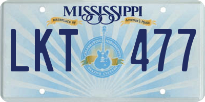 MS license plate LKT477