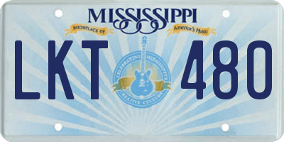 MS license plate LKT480
