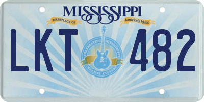 MS license plate LKT482