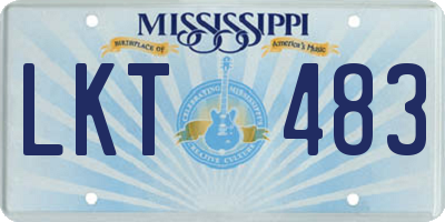MS license plate LKT483