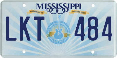 MS license plate LKT484