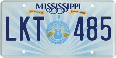 MS license plate LKT485