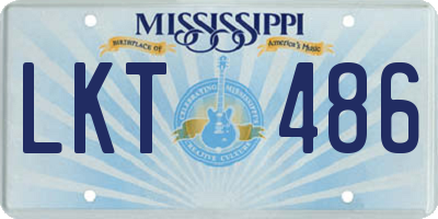 MS license plate LKT486