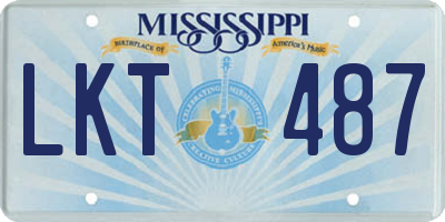 MS license plate LKT487