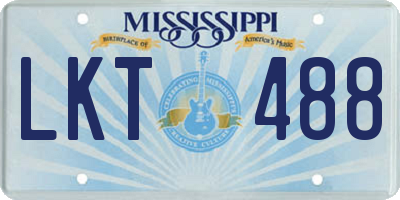 MS license plate LKT488