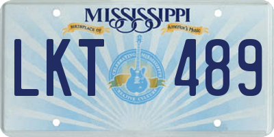 MS license plate LKT489