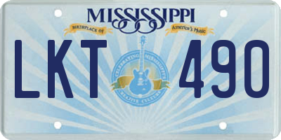 MS license plate LKT490