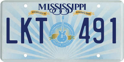 MS license plate LKT491