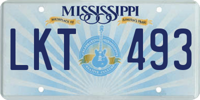 MS license plate LKT493