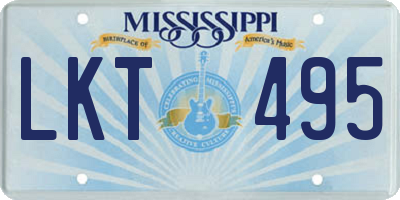 MS license plate LKT495