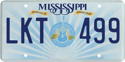 MS license plate LKT499