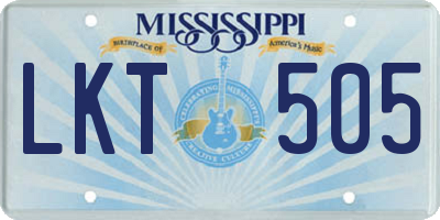MS license plate LKT505