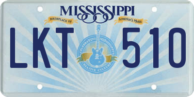 MS license plate LKT510