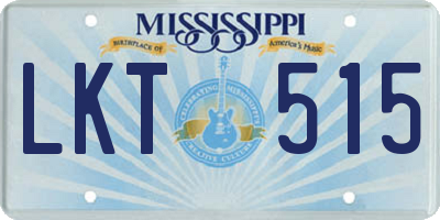 MS license plate LKT515