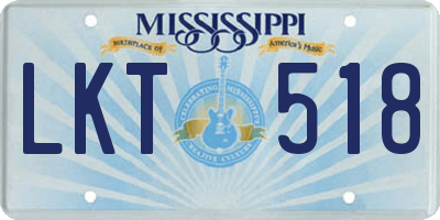 MS license plate LKT518