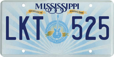 MS license plate LKT525