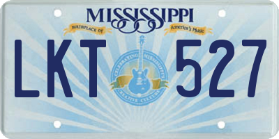 MS license plate LKT527