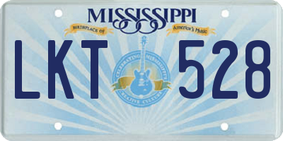 MS license plate LKT528