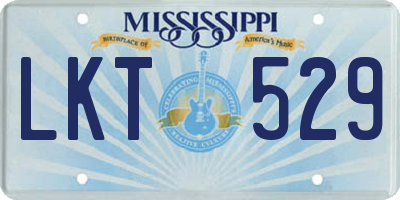 MS license plate LKT529