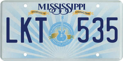 MS license plate LKT535