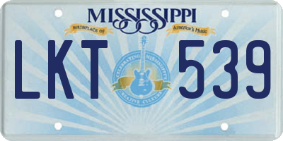 MS license plate LKT539