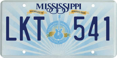 MS license plate LKT541